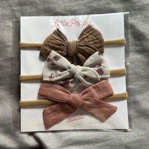 NTW Little Poppy Co Bows (Beige, Pink and White )